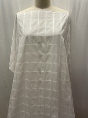 Exquisite 100% Cotton Check ,Grid Pattern White Fabric 2Yds 12 ” Long 42″ Wide