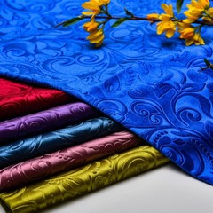 Velvet Embossing Floral Fabric Cloth DIY Retro for Tablecloth Sofa Cushion Cover