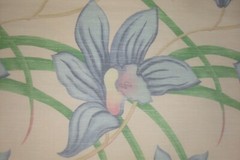5 yds Stunning Designer Fabric Leilani Blush Orchids print Cotton Drapery 54″w