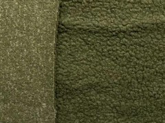 Faux SHERPA FLEECE Sheepskin Fabric Material OLIVE