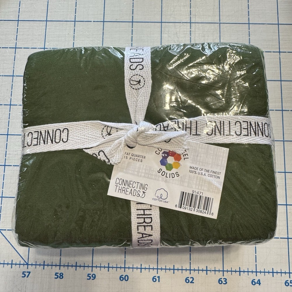 Connecting Threads Color Wheel Solids 15 Count Fat Quarter Cotton Pack In Greens