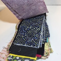 1 Pound 2 Ounces Cotton Print Fabric Quilt Scraps Leftovers F