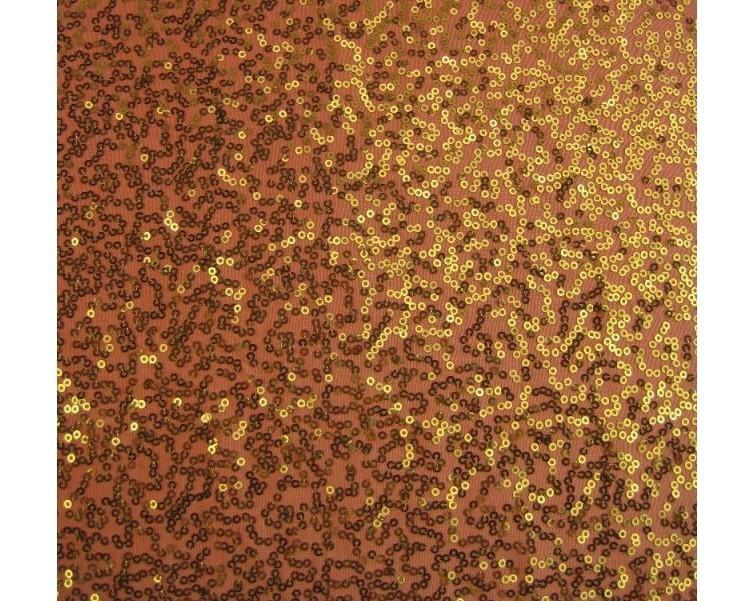 Luxury Sequin Dance Wear Stretch Fabric Material – ORANGE