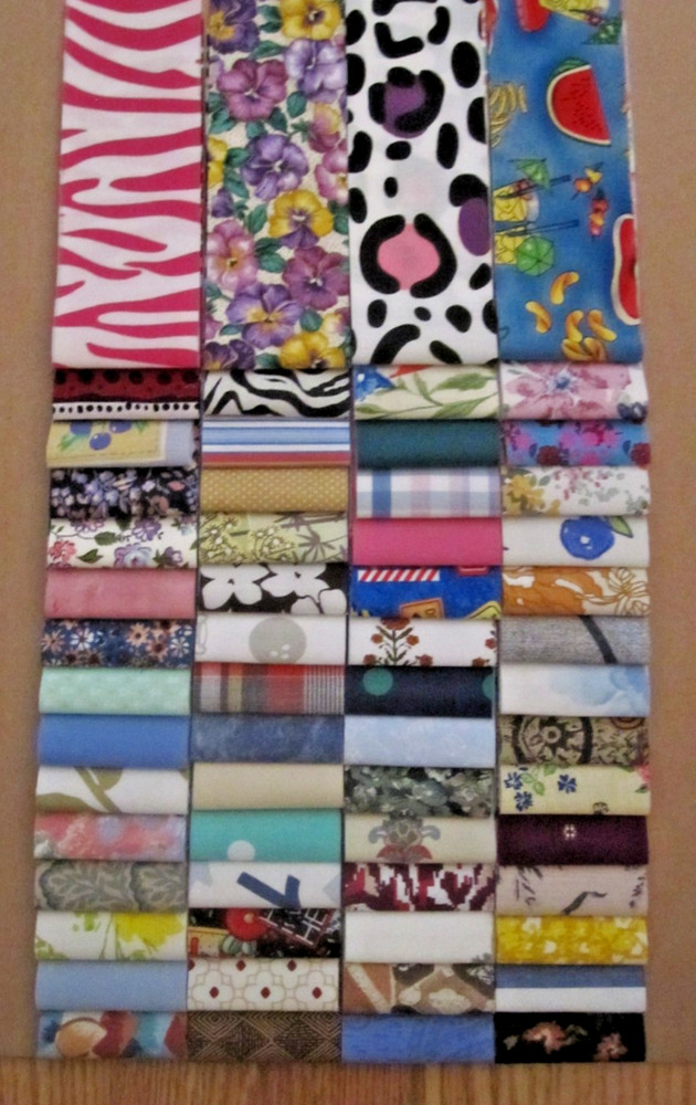 Cotton Fabric Strips, Jelly Roll Style. 60/pc. Lot 2 1/2″ Wide X 15″ Long.