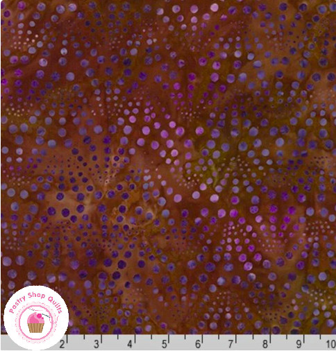 Kaufman SORRENTO BATIKS 19477 200 Vintage Brown Purple LUNN STUDIOS Quilt Fabric