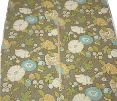 P KAUFMANN HIP DOVE BEIGE LARGE FLORAL BASKETWEAVE COTTON FABRIC BY YARD 54″W