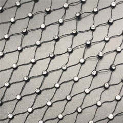 1 Yard Diamante Fishing Net Fabric Crystal Hollow Out for Clothes Top Accessory