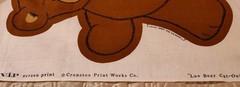 VIP Cranston Print Works Bear Fabric Panel “Luv Bear Cut-Outs” Cut n Sew 2 Bears