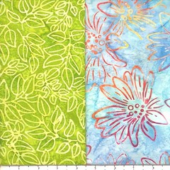Lot 10 Fat Quarters Bouquet #2 Batik Lunn Fabric FQ Pack 100% Cotton Flowers
