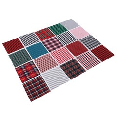 20pcs Plaid Fabric Rich Bright Colors Soft Breathable For DIY Projects Cotton Fa
