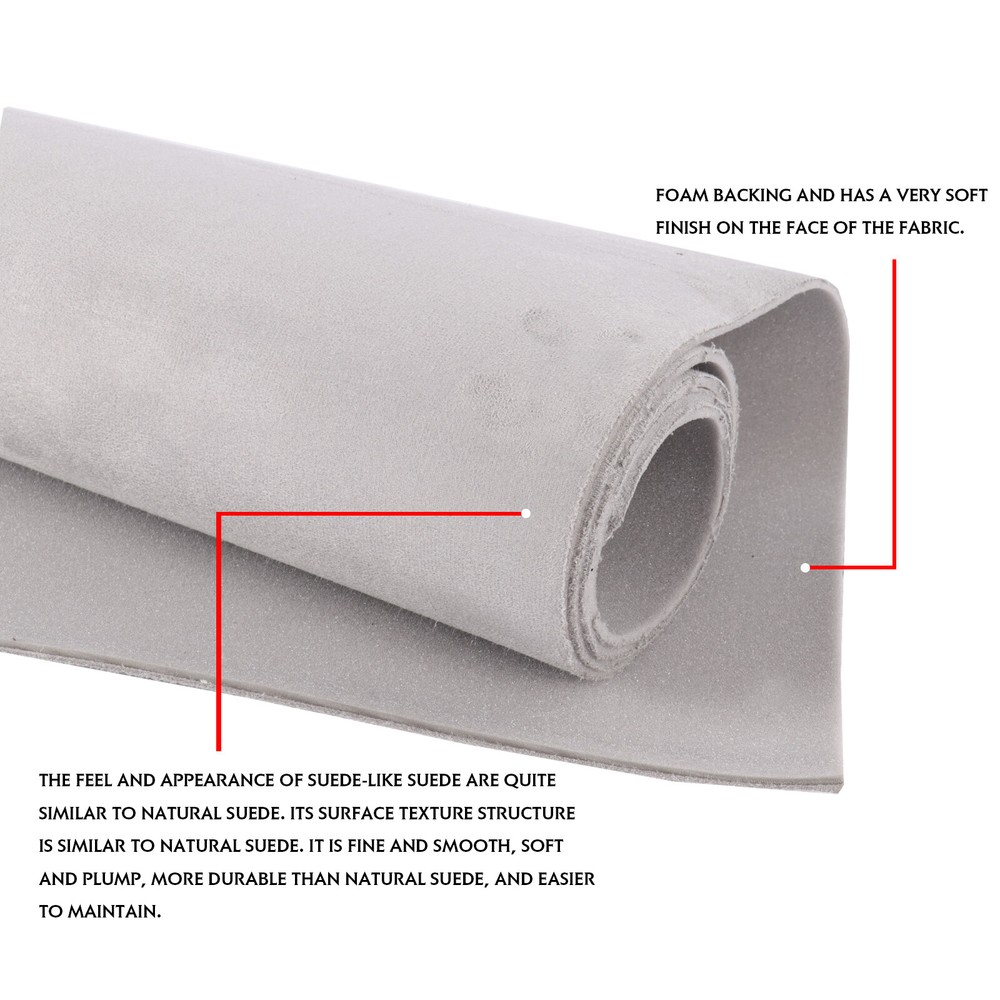 15ft x 5ft Gray Suede Headliner Fabrics 1/8″ Foam Backed Car Interior Replace