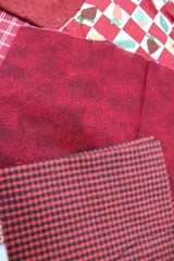 Scrap Piece Quilting Cotton Sewing Fabric DARK RED Hues 8 Different Patterns