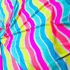 Spandex Rainbow Stripes Print 4-Way Stretch Fabric 60″wide Swimsuit By The Yard