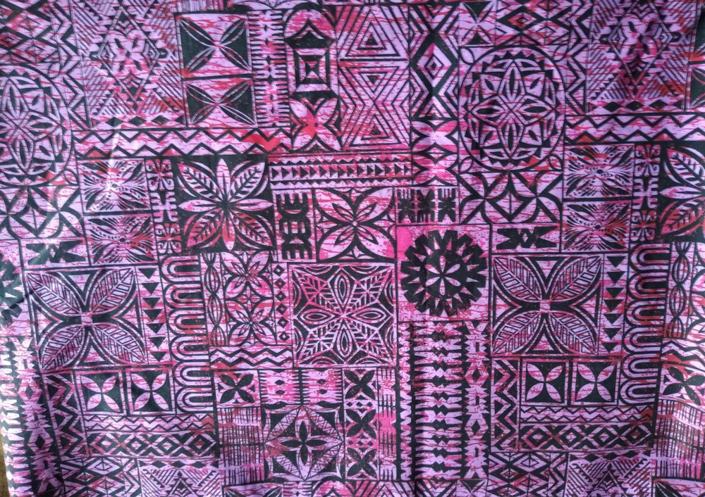 Tropical Hawaiian Print Poly Cotton Fabric Aloha Shirt Dress 60″ PURPLE yardage