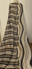 Silk Batiste Horizontal Stripes Vertical Waves Print Fabric By The Yard 54″ Wide