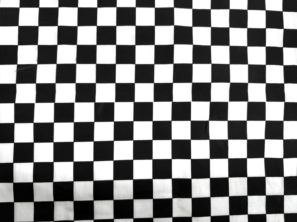 AMORNPHAN 1″ Squares Checkered Gingham Black and White Pattern 45” Wide Polycot