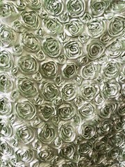 Paige SAGE 3D Floral Polyester Satin Rosette Fabric by the Yard – 10028