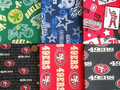 15 NFL MLB Football Baseball League Teams Fat/Long Quarter Quilt Fabric Bundle