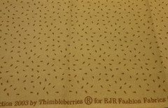 RJR FASHION FABRICS – THIMBLEBERRIES CLUB COLLECTION 2003-GOLD, 15″x44″