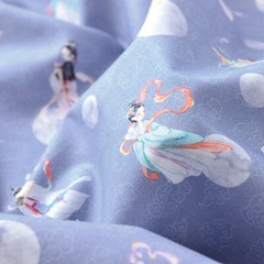 Cotton Fabric Cloth Chinese Fairy Printed Hanfu Clothing Bedding DIY Crafts