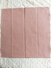 VINTAGE RED/WHITE STRIPE COTTON FABRIC – 2 pieces – 20″x42″ & 12″x42 -1/8 Stripe
