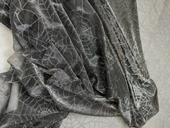 Spiderweb Fabric 3 Yards Black & Silver Metallic Knit Halloween Costume Cape