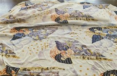 Vintage 9Yds Burlington Polyester Betsy Ross Patriotic Fabric 60″ 72543
