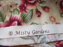4-1/3 YD BURGANDY ROSES FLORAL “MISTY GARDEN” 100% COTTON OOP