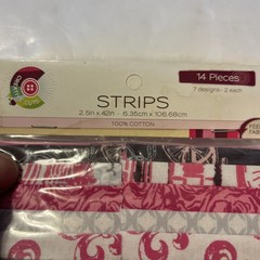 Fabric Editions Paris Fabric Strips 14 Pc 2.5” x 42” Cotton Quilt Jelly Roll