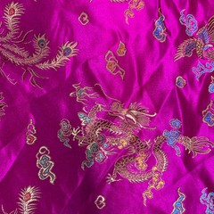 Hope FUCHSIA Dragon Brocade Chinese Satin Fabric by the Yard – 10040