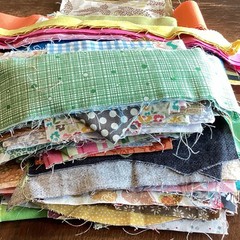 Cotton Quilting Fabric Scraps Lot, Multicolor Assorted Pattern Squares, 1 Pound