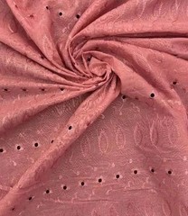 Dusty rose Medium Eyelet Fabric – Double Scalloped Edge – Finished Border