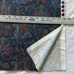 3+1/2 Yards Kaufmann Drapery Upholstery Fabric Blue Paisley 56″ Wide