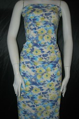 Viscose Spandex Jersey Knit Fabric 10oz Aquarella Floral Design made in france