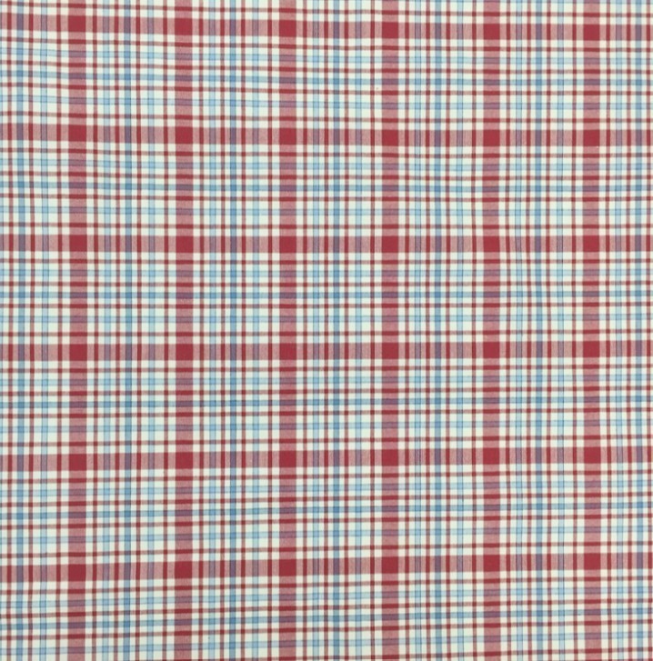 8.75 Yard Cut of Red, Blue and White Check Plaid Home Decor Fabric