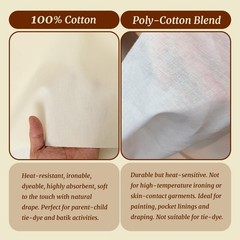 Q&J Fabric Co. 100% Cotton Fabric by The Yard 60” Wide x 5 Yards, Natural Mu…