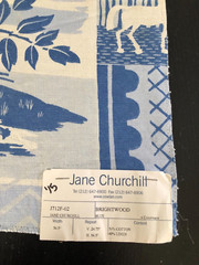 JANE CHURCHILL Brightwood in Blue 17 x 17 1/2″ Cotton Blend Fabric Sample