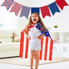 8 Pcs Patriotic Fabric Squares Cotton Bundles Red, Blue, White