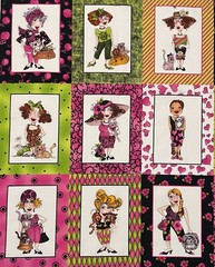 Cat Ladies 2005 Loralie Harris for Loralie Designs Cotton Fabric Panel 23″ x 43″