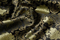 Chinese Floral Satin Silky Fabric Brocade for Dress Costume Qipao Crafts Retro