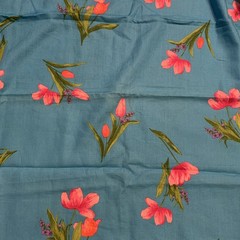 Tulip Print Fabric Printmaker International Fabric 1 3/4 Yds Linen Like (RH)