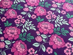 Fabric Cotton Purple Flower 42”x 35” By Jo Ann 211