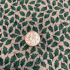 Vtg Possibilities Green Holly Leaf Fabric By Smith & Milligan Henry Glass 1+ Yds