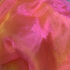 Sheer Pink Chiffon Shimmery Fabric Drape Panel Or Dress 30 Feet Long, 4 Ft 10” W