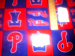 Fleece Fabric- Philadelphia Phillies Block (60 inches wide by 60 inches long)