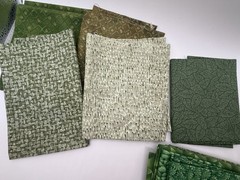 Lot 10 Green Fat Quarters Bundle Tonal Blender Precut Cotton Quilt Fabric Bundle