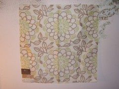 Highland Court “Chrysanthemum” floral 100% Silk remnant, color lemongrass
