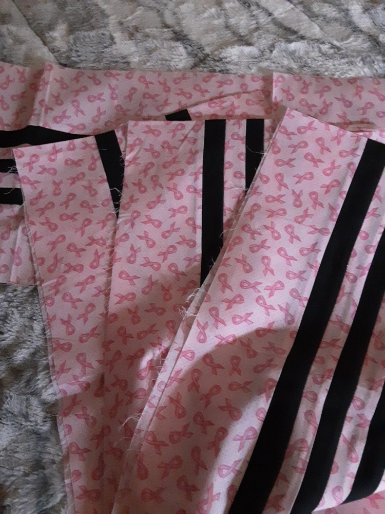 Fabric 4 Breast Cancer Stripes To Quilt 44 L X 11 W Multicolor