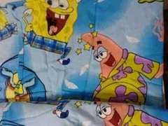 spongebob patrick bed sheet full flat fun fabric large print gently used