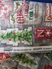 Country CHRISTMAS Patchwork Super Snuggle Flannel Fabric 70″ x 42″